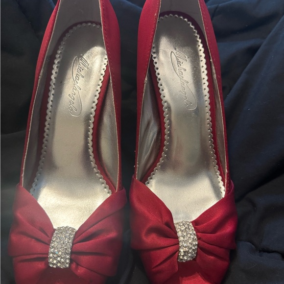 Deep dark red rhinestone high heels special occasions - Picture 4 of 12